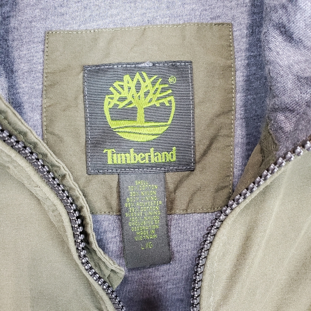 Timberland Men's light jacket army green zip up LG - Picture 7 of 13